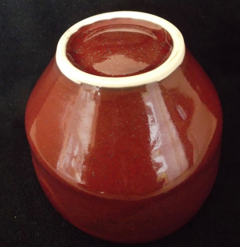 Porcelain Bowl, Chawan, Red & Copper Oxide Glaze Dscf3319