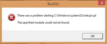 [SOLVED] INETCPL.CPL Error11