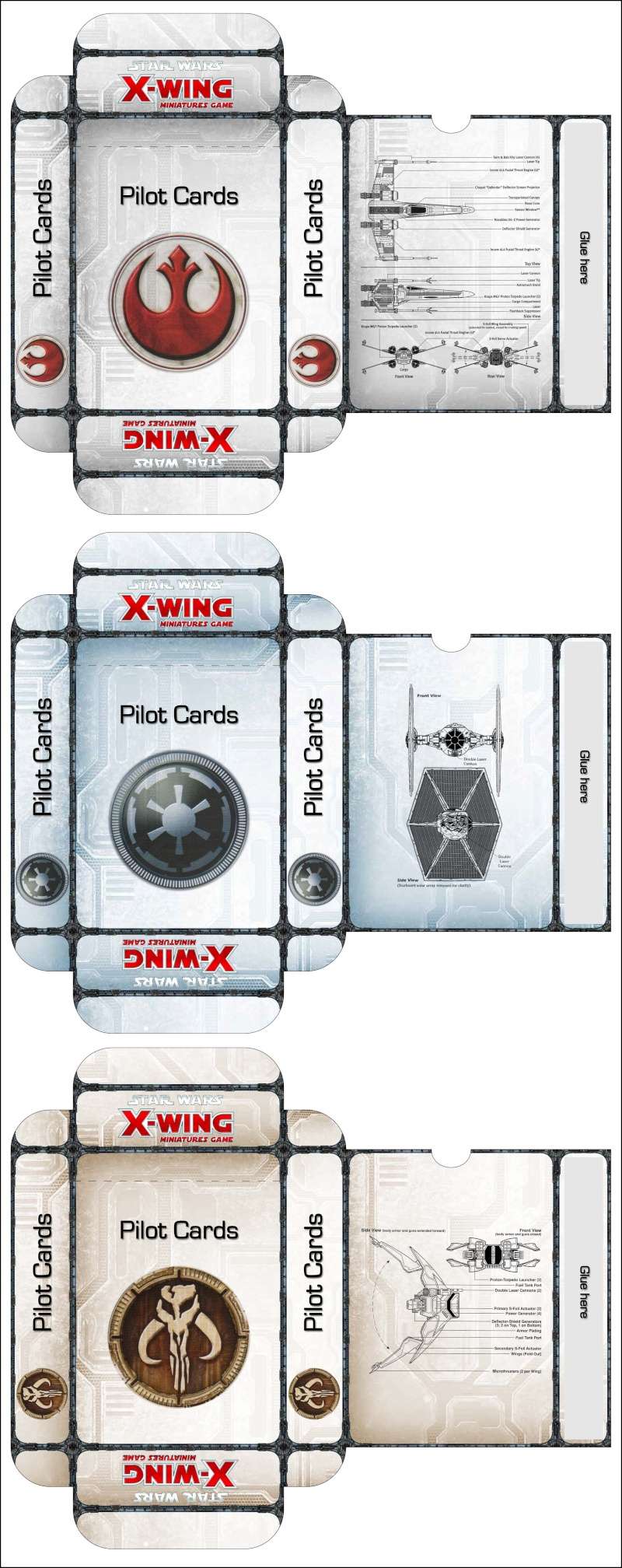 Kartenboxen für sämtliches X-Wing Material Unbena10