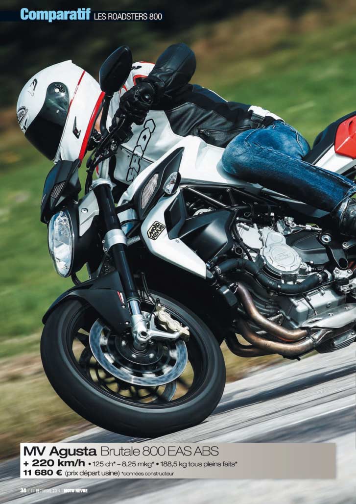 Moto Revue Tendance Roadster : Ducati Monster 821 / Yamaha MT09 / MV Agusta Brutale / Kawa Z800 Page_314
