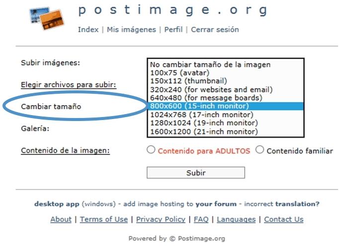 COMO SUBIR FOTOS AL FORO 800x6010