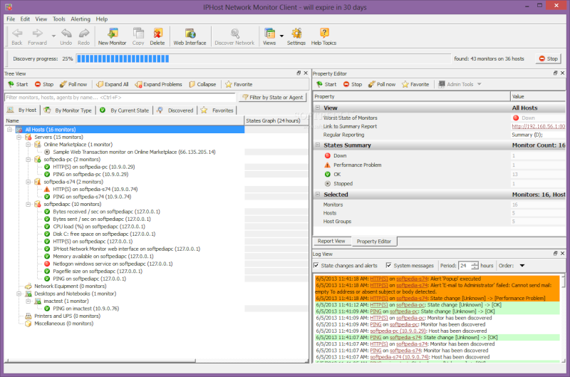 برنامج مراقب للشبكات IPHost Network Monitor 3.5 Build 7298 61aab010