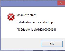 Unable to start: initialization error at startup Captur11