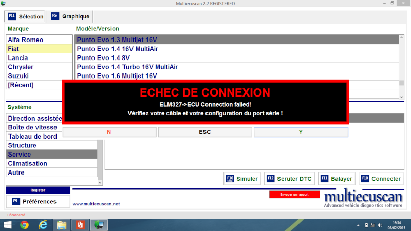 Problème connexion ELM Mes810