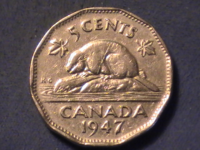 1947 - Coin Fendillé Queue au Listel (Die Crack Tail to Rim) 00321