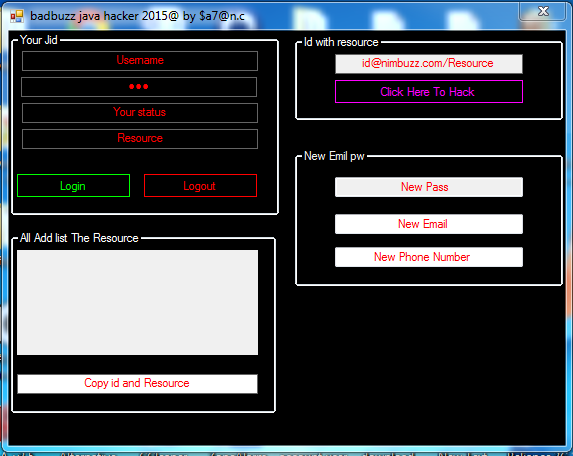  Nimbuzz: badbuzz java hacker 2015@ by $a7@n.c Badbuz10