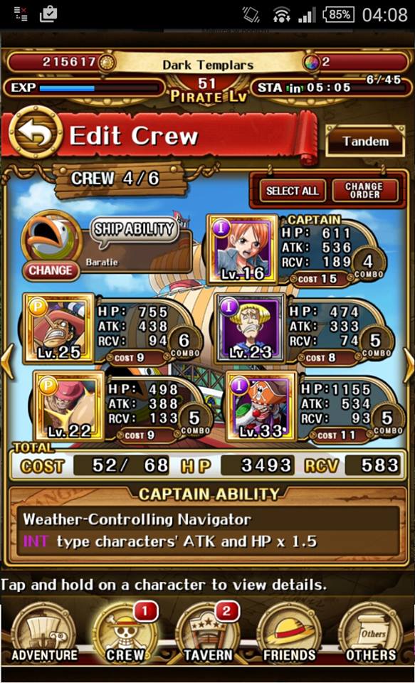 Post your One Piece Treasure Cruise Fighter crew here. 11014710