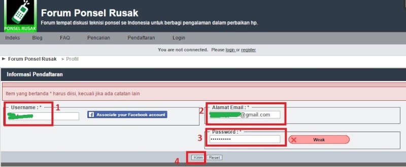 Cara Mendaftar di Forum Ponsel Rusak Daftar10