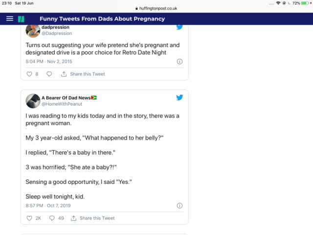 Funny tweets from dads about pregnancy  689e0d10