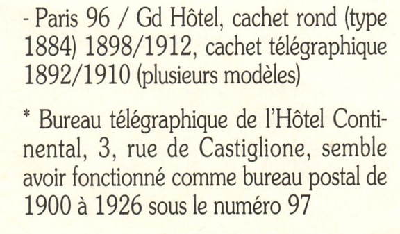 Daguin jumelé de Paris 96 Grand Hôtel Bip19912
