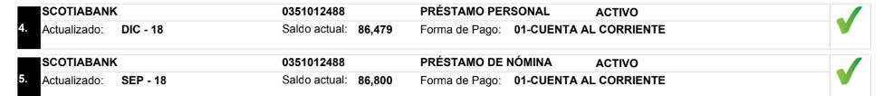 crédito - Dos veces el mismo préstamo en reporte de crédito Buro12