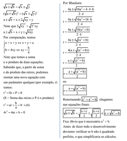 SIMPLIFICAÇÃO DE UM RADICAL 