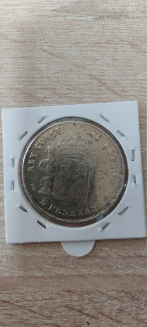 Moneda falsa 1885 5 pesetas Alfonso XII ..P.G.-- M 16330811