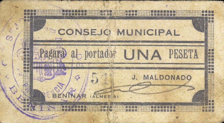 Los billetes locales de Benínar (Almería) 1_pese10