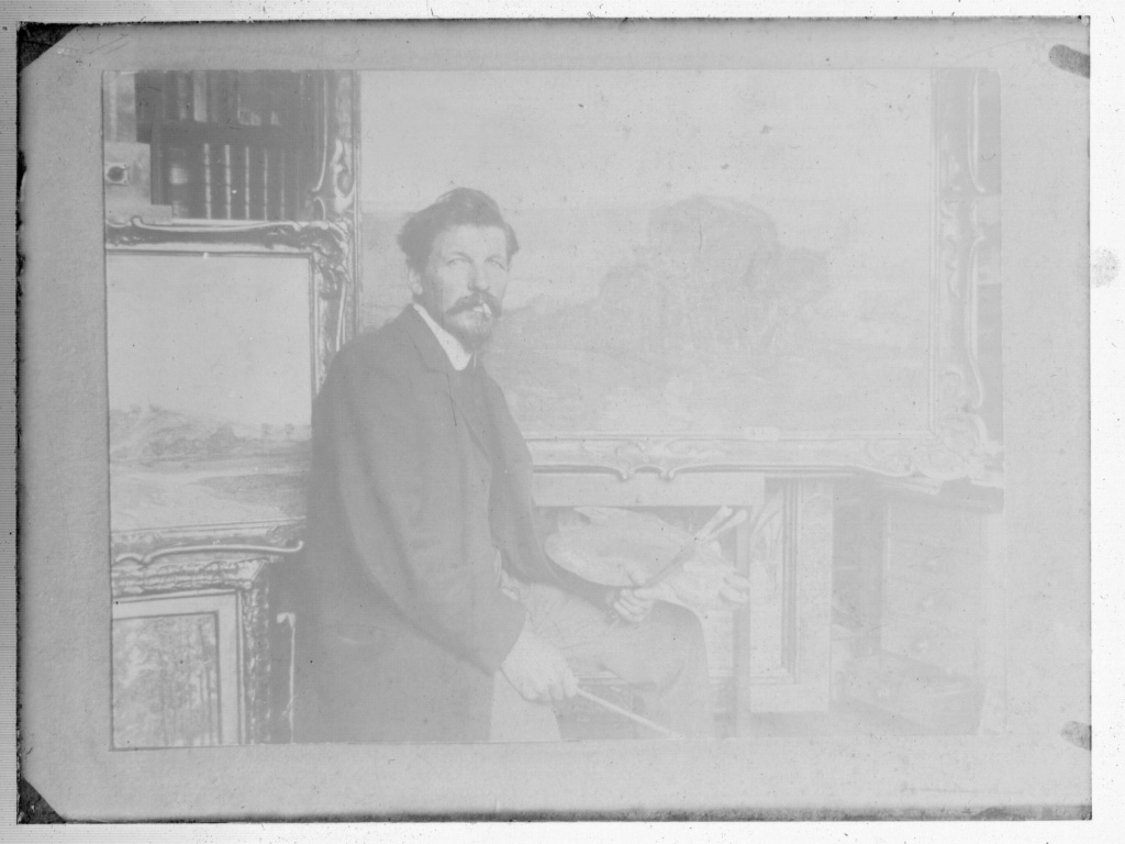 Photographie vers 1900 (?), peintre dans son atelier Peintr10