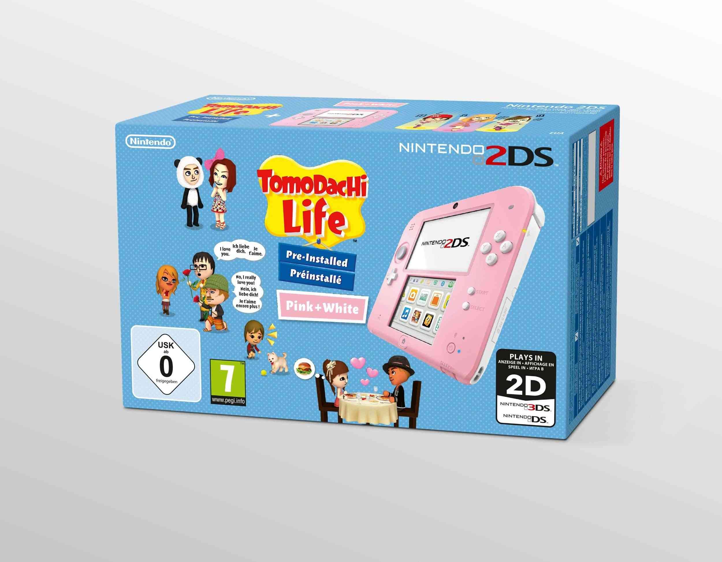 Une Nintendo 2DS rose et blanche disponible en pack avec Tomodachi Life! Cid_3111