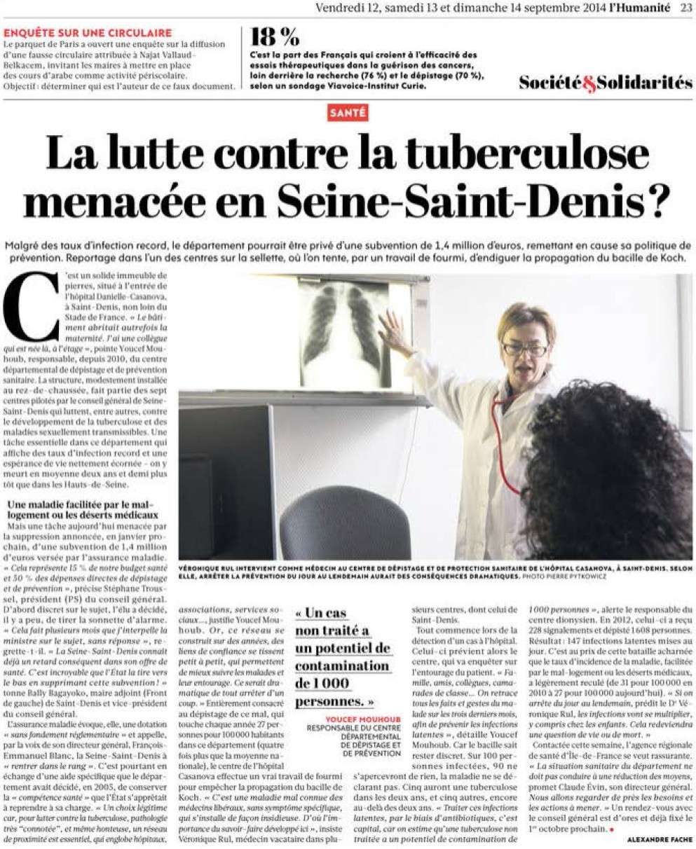 La lutte contre la tuberculose menacée en Seine-Saint-Denis ? (Humanité) Lutte_10