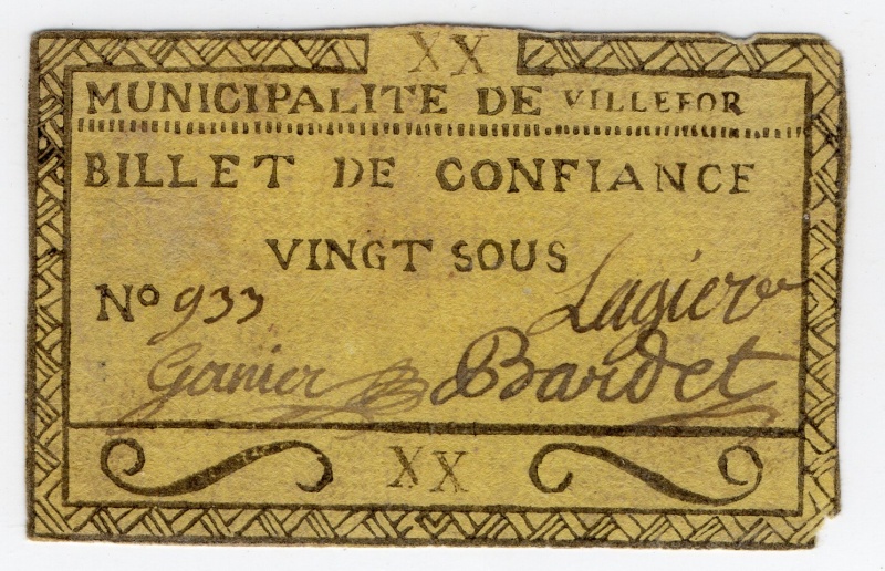 Faux billet de confiance de XX sous pour Villefort Img16910