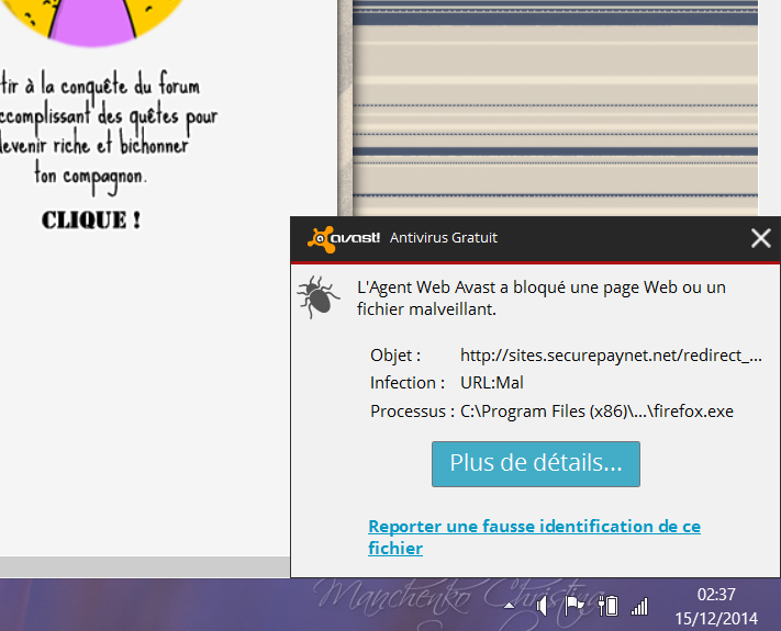 Virus détecté par Avast juste sur la page d'accueil (securepaynet.net) Sans_126