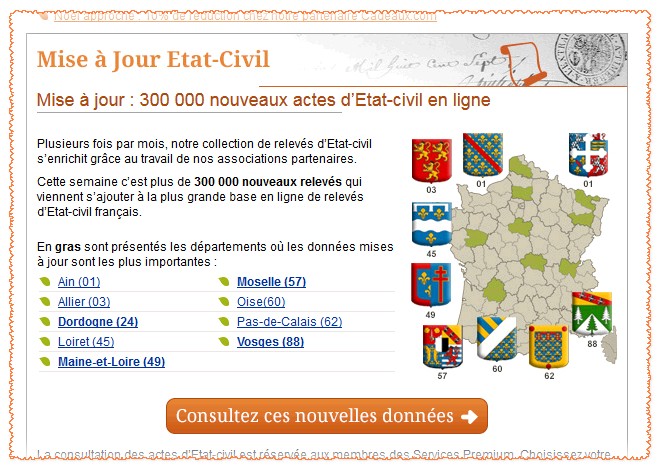 Mise à jour : 300 000 nouveaux actes d’Etat-civil en ligne 224