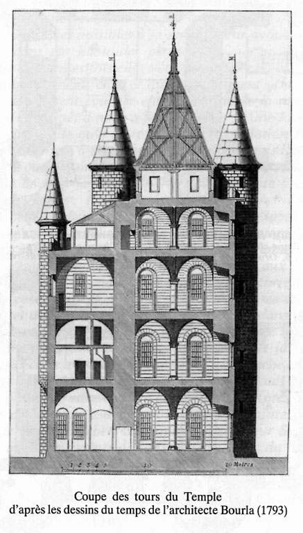 Temple - La famille royale à la prison du Temple : plans et aménagements Jpr19010