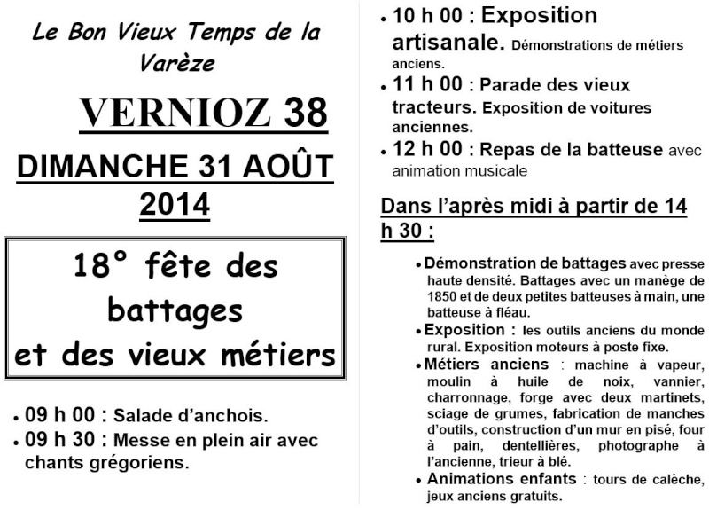 38  VERNIOZ grande Fête des Battages et vieux métiers 31 Août 2014 Capt1213