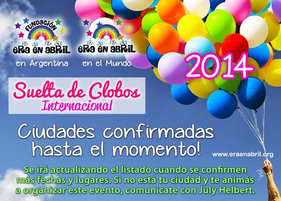 CAMBIO DE LUGAR!! 26/10/14: Suelta de Globos Internacional - PARQUE THAYS, Recoleta Buenos Aires 15459510