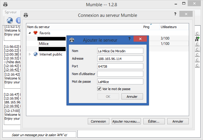 Comment installer et utiliser le Mumble de la Milice Mumble12