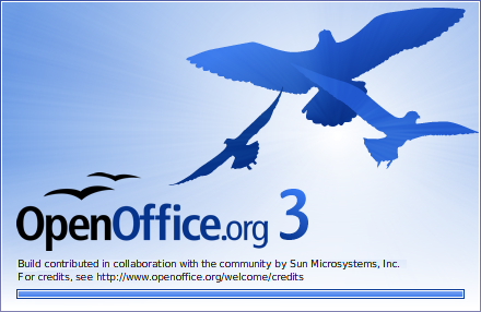 la nueva pantalla de inicio  (splash screen) de openoffice 3 Ooo3-310