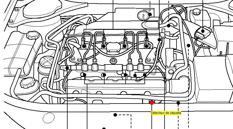 [ Ford Mondeo 2.0 TDCI 115 an 2005 ] Ou se trouve le capteur de cliquetis (ou cognement) Capteu10