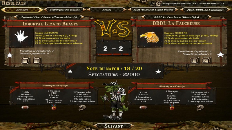 [Jeestdieu] Immortal Lizards Beasts vs La Faucheuse [Momienova] : 2-2 Bloodb10