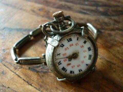 bracelet mecanique en argent pour montre à gousset