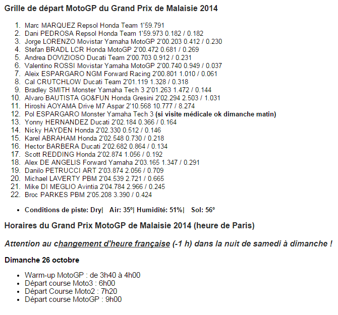 Dimanche 26 octobre - MotoGp - Grand Prix de Malaisie - Sepang accueille le MotoGP pour son avant-dernière manche Captur39