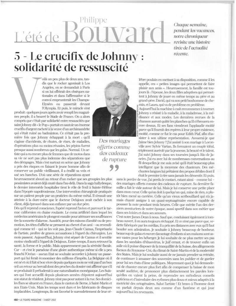 La lettre d'amour de Philippe Bouvard à Johnny.... Fig Mag du 03.08.12 Figaro10