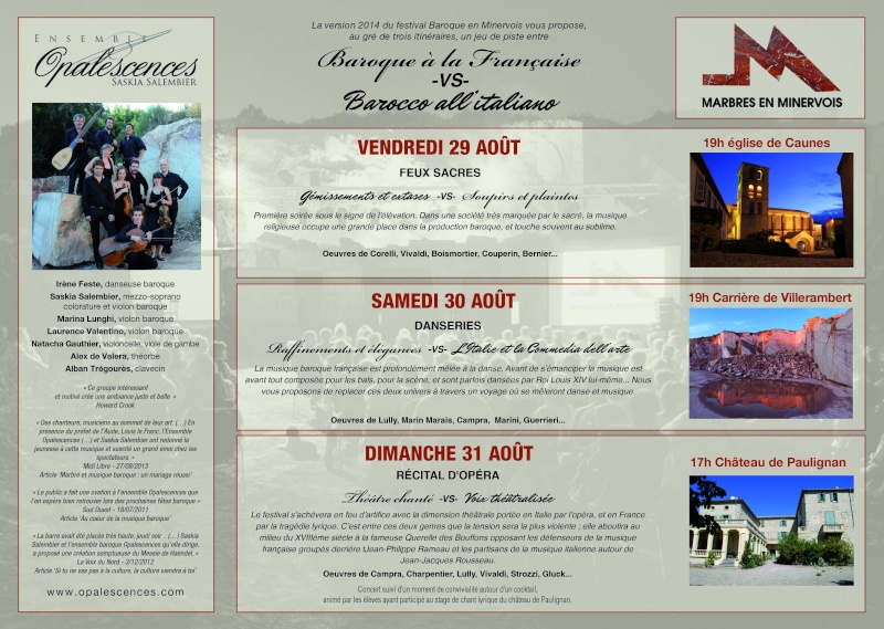 Opalescences au Festival Baroques en Minervois les 29, 30 et 31 aot 2014 Deplia10