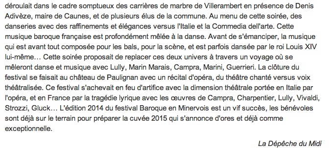 Opalescences au Festival Baroques en Minervois les 29, 30 et 31 aot 2014 Baroqu10