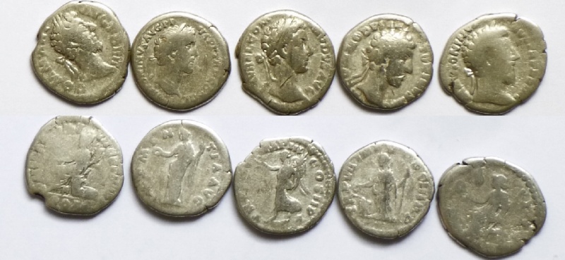 7 lots de 5 deniers de la période Antonin - Commode à vendre 0556010