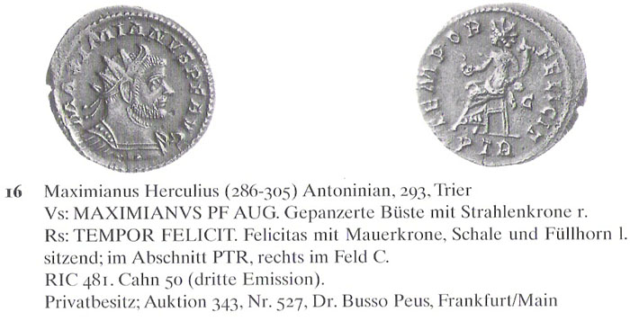 Aureliani pour Trèves de Dioclétien et de ses corégents - Page 2 Maximi17