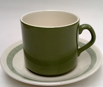 chelsea - Green thin stripe band saucer and green mug for Chelsea Green Stripe11