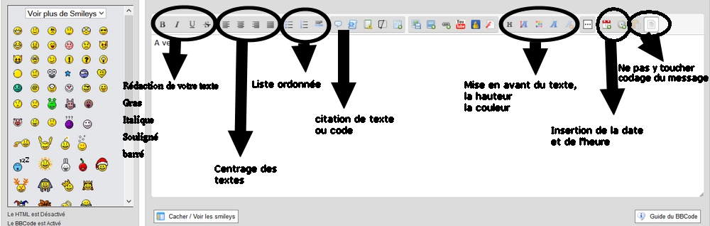 Explication de la barre d'outil lors de la création d'un message Sans_t15