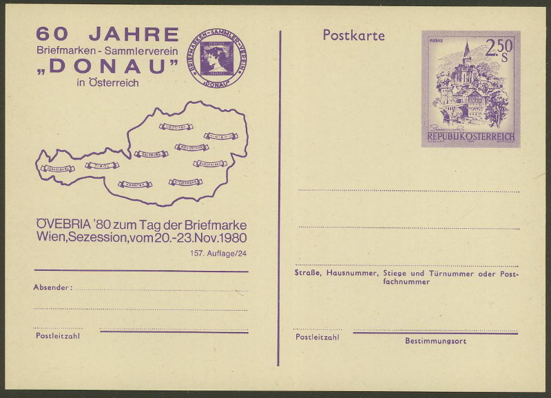 Wertstempel "Schönes Österreich" - Zudrucke auf Ganzsachen P_452_10