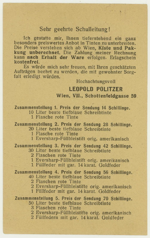 Österreich - Werbeumschläge und -karten aus Österreich Schrei11