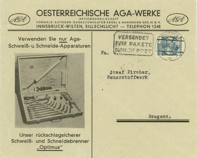 Werbeumschläge und -karten aus Österreich Schwei10