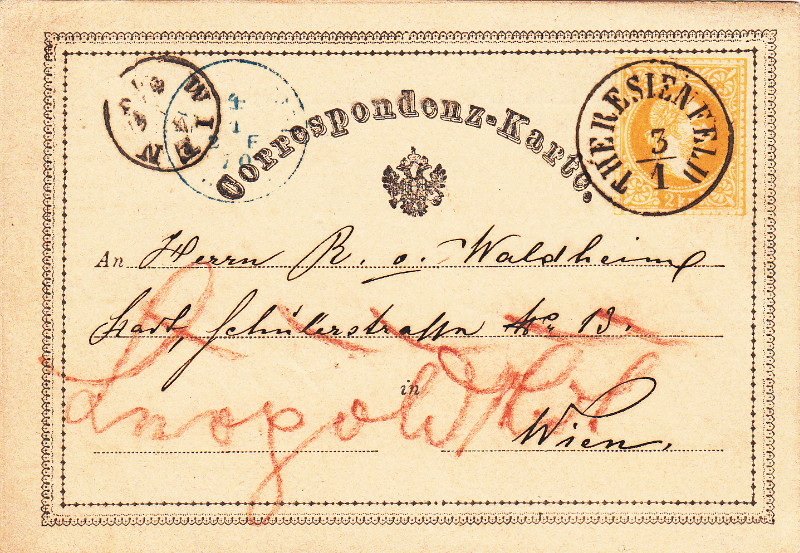 Fingerhutstempel auf Freimarkenausgabe 1867 Wien_010