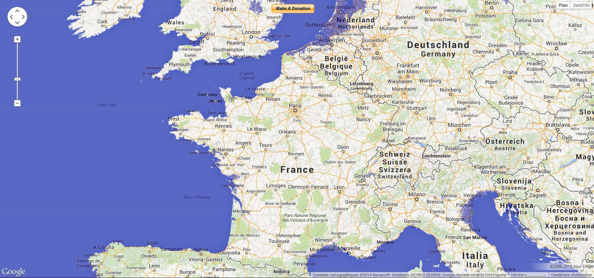 Carte interactive de la montée du niveau des océans 2014-202