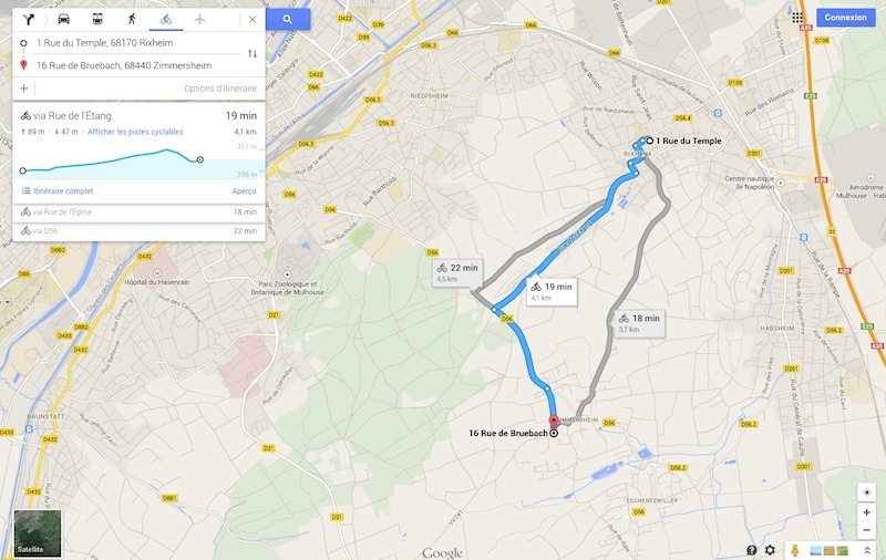 Google Maps pour le vélo Captur17