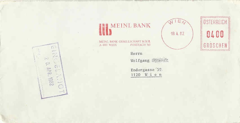 Briefe / Poststücke österreichischer Banken - Seite 2 Meinl112