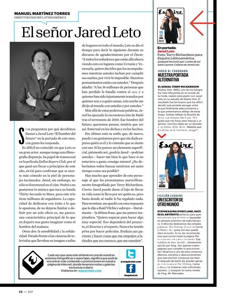 Jared Leto - Esquire Magazine (Mexique) - Septembre 2014 Tumblr27