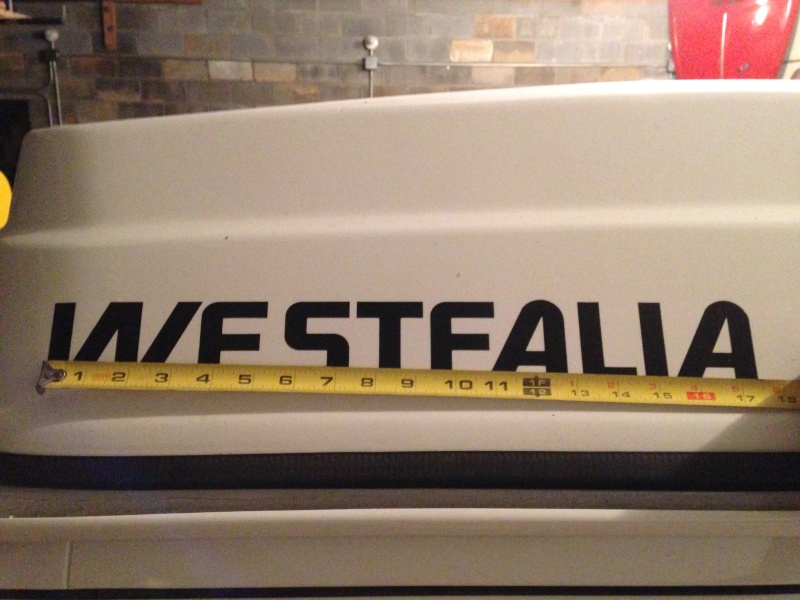 Do you have a Westfalia with the sticker on the top? 2014-012