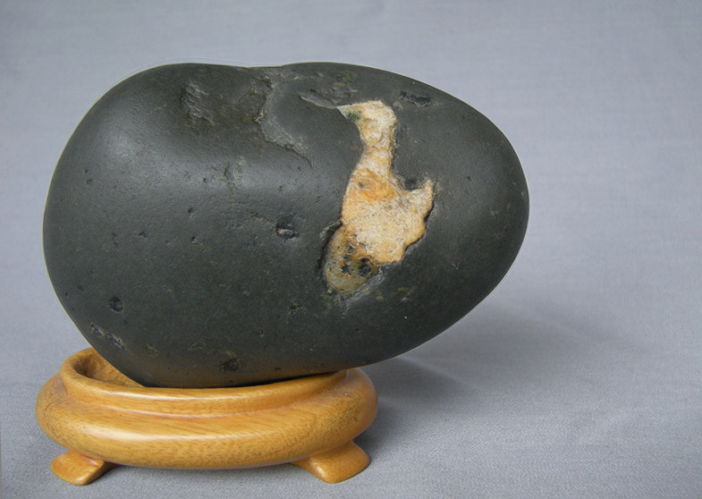 Duck, an embedded pattern stone with agate mineral Suisek10